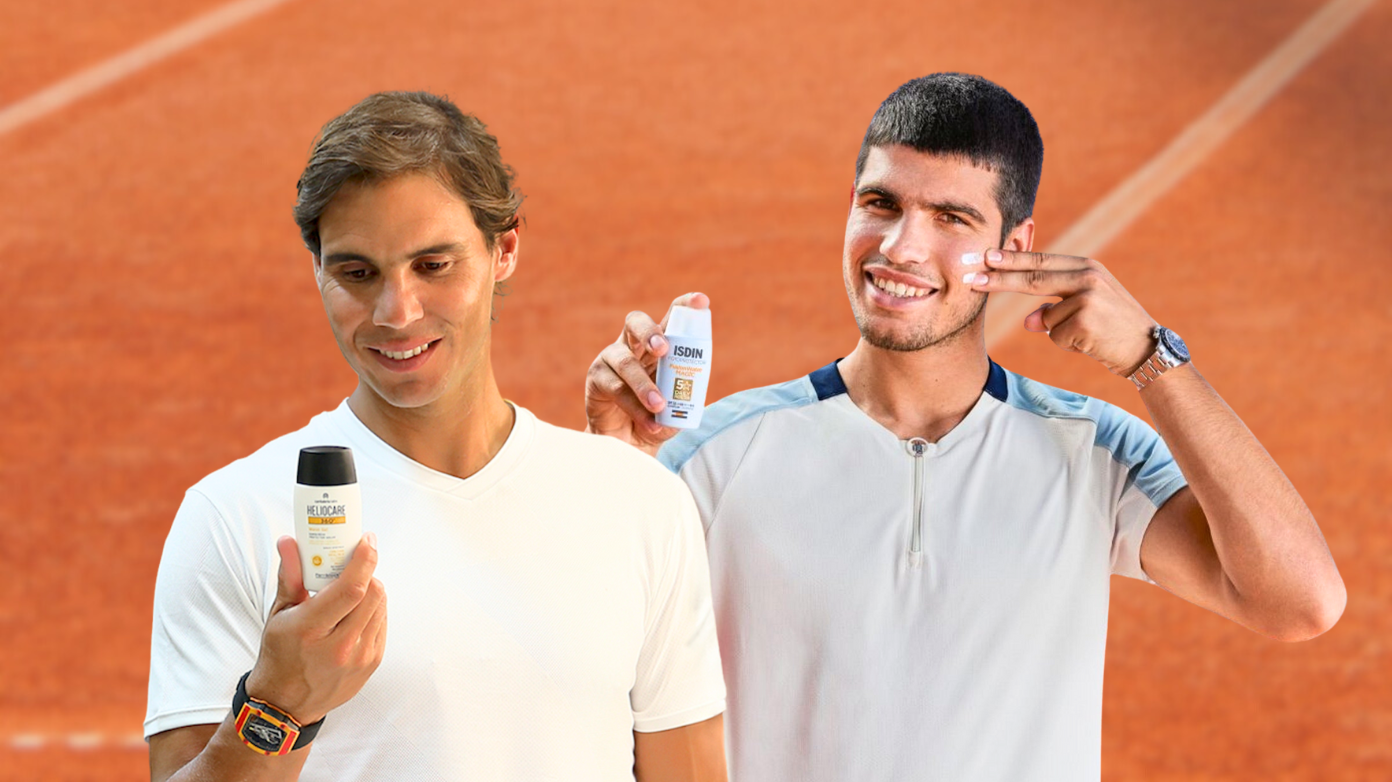 Cómo se protegen del sol Carlos Alcaraz y Rafa Nadal