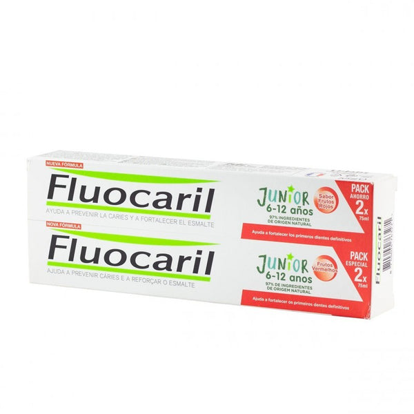 Fluocaril Junior 6-12 años Sabor Frutos Rojos Pasta Duplo 2x75 ml