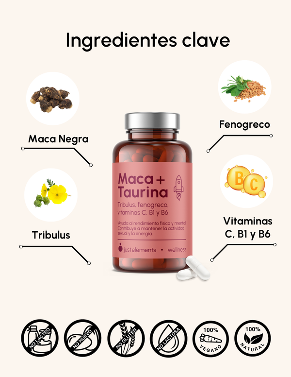 Pack de 3 Maca + Taurina Just Elements Wellness