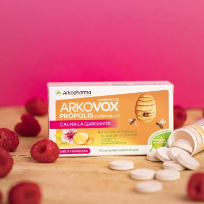 Arkovox Própolis y Vitamina C Sabor Frambuesa 24 Comprimidos