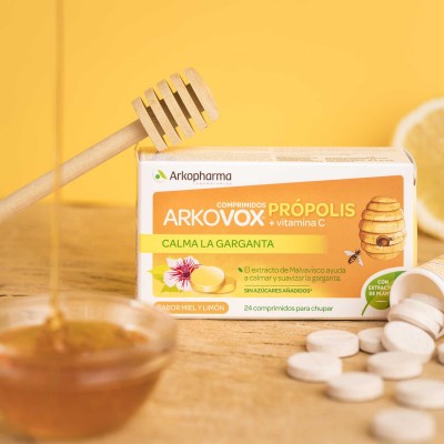 Arkovox Própolis y Vitamina C Sabor Miel y Limón 24 Comprimidos