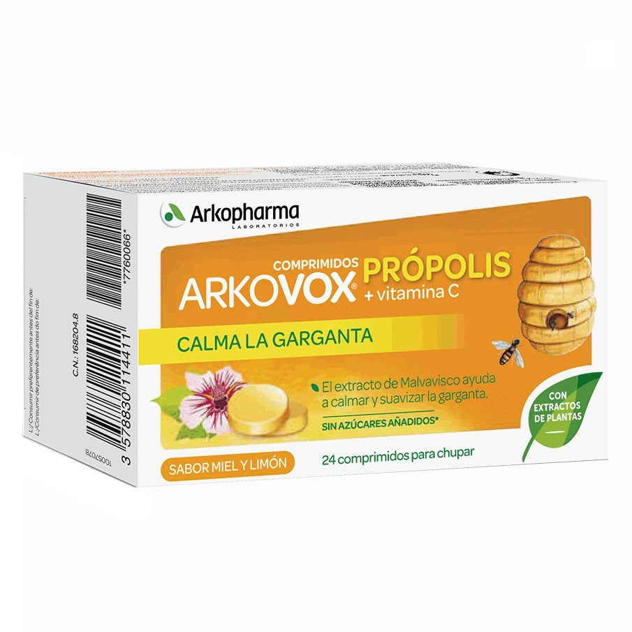 Arkovox Própolis y Vitamina C Sabor Miel y Limón 24 Comprimidos