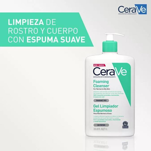 Cerave Gel Limpiador Espumoso Familiar 1000 ml