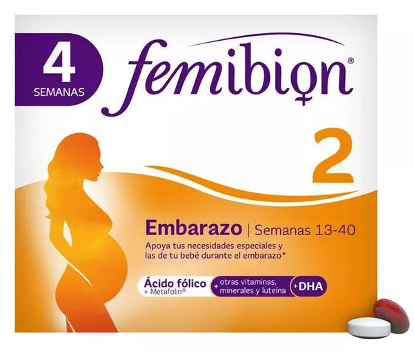 Pack Femibion 2 Embarazo con Ácido Fólico 2 x 28 cápsulas + 28 comprimidos