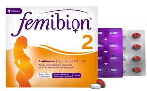 Pack Femibion 2 Embarazo con Ácido Fólico 2 x 28 cápsulas + 28 comprimidos