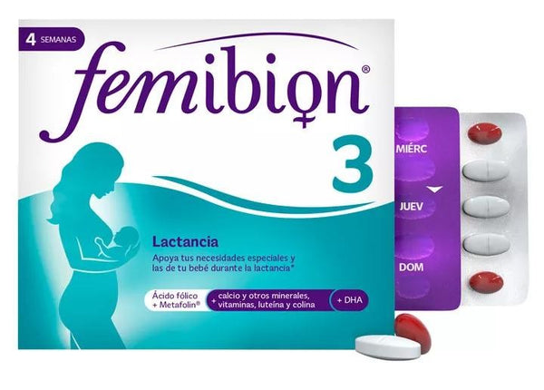 Pack Femibion 3 Lactancia con Ácido Fólico 2 x 28 cápsulas + 28 comprimidos