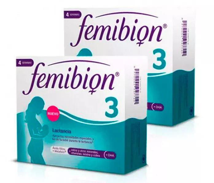 Pack Femibion 3 Lactancia con Ácido Fólico 2 x 28 cápsulas + 28 comprimidos