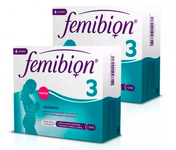 Pack Femibion 3 Lactancia con Ácido Fólico 2 x 28 cápsulas + 28 comprimidos