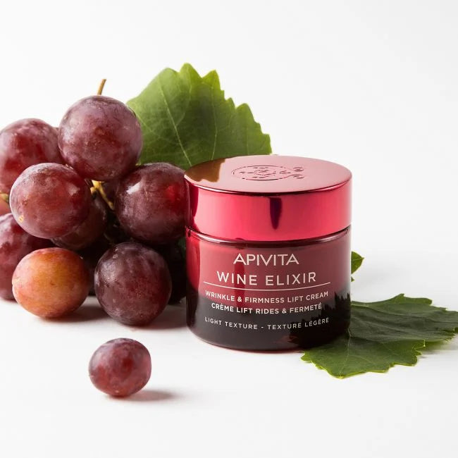 Apivita Wine Elixir Crema Antiarrugas y Reafirmante con Efecto Lifting de Textura Ligera 50 ml