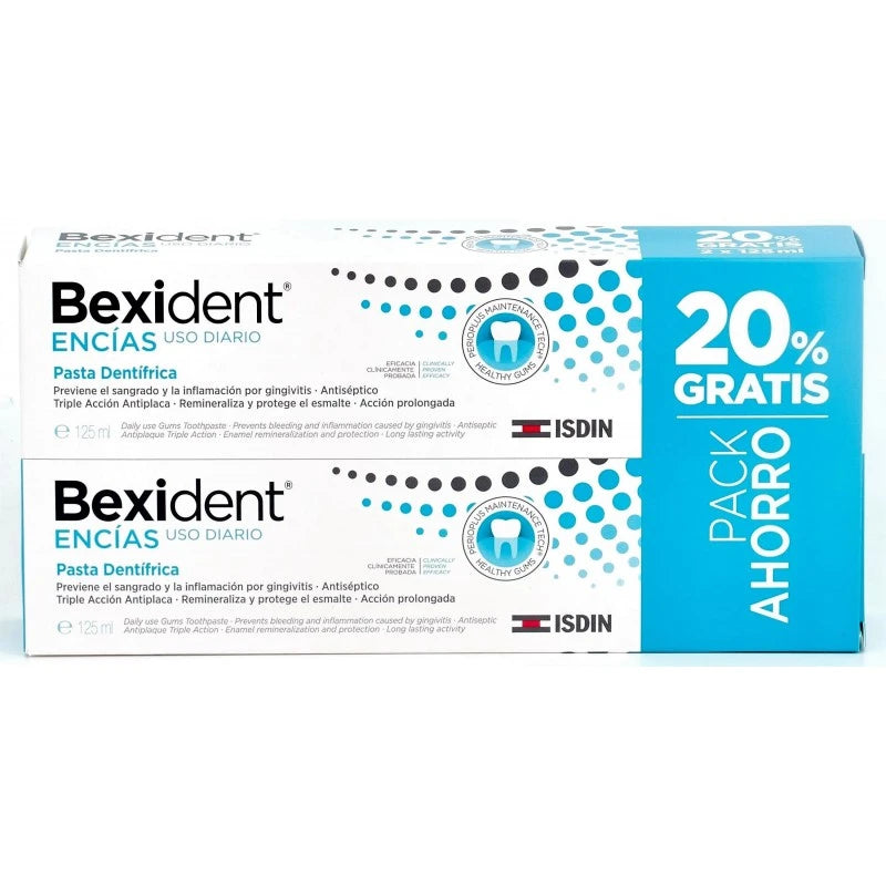 Bexident Duplo Encías Uso Diario Pasta dentífrica con CPC + Cymenol 2 x 125 ml