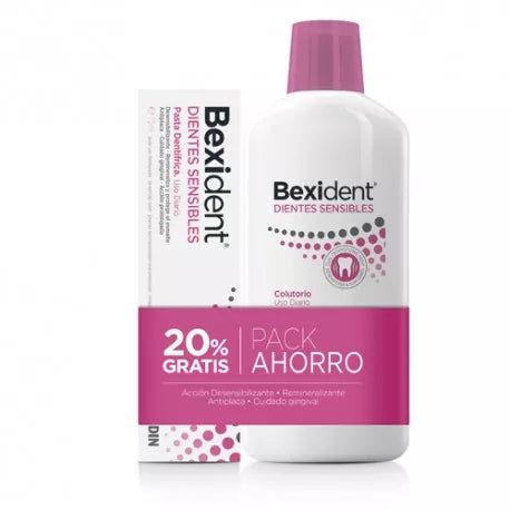 Bexident Pack Dientes sensibles Pasta dentífrica 75 ml + Colutorio 500 ml