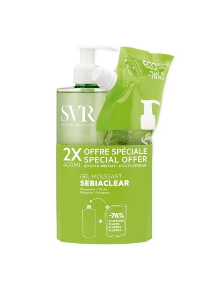 SVR Sebiaclear Gel Moussant 400 ml + Eco-Relleno 400 ml