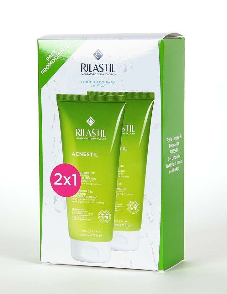Duplo Rilastil Acnestil Gel Limpiador Purificante 200 ml + 200 ml