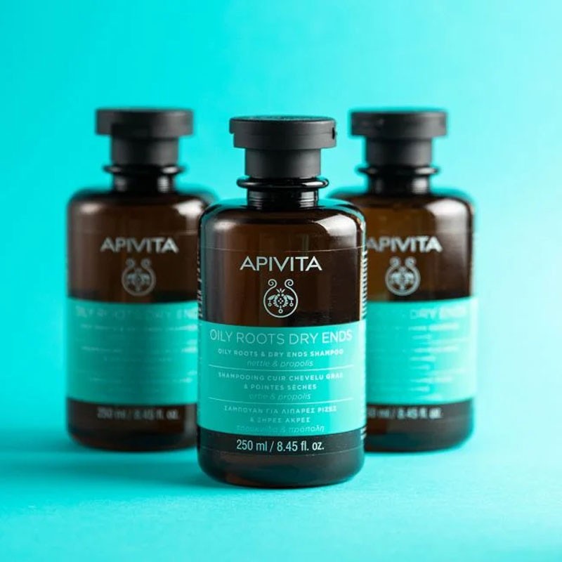 Apivita Champú Equilibrante Para Raíz Grasa y Puntas Secas 250 ml