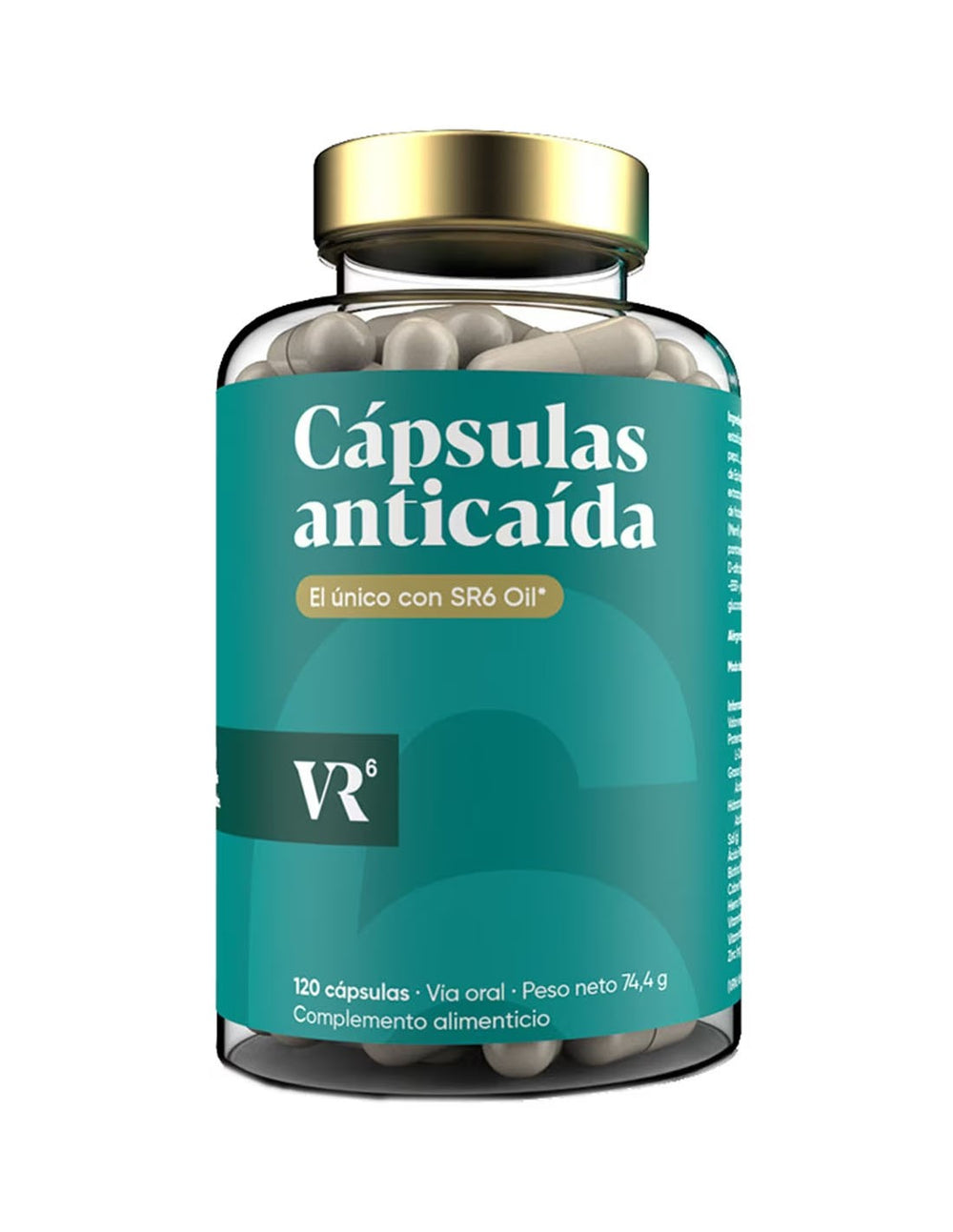 VR6 Cápsulas Anticaída 100% natural para la Caída del Pelo 120 Cápsulas
