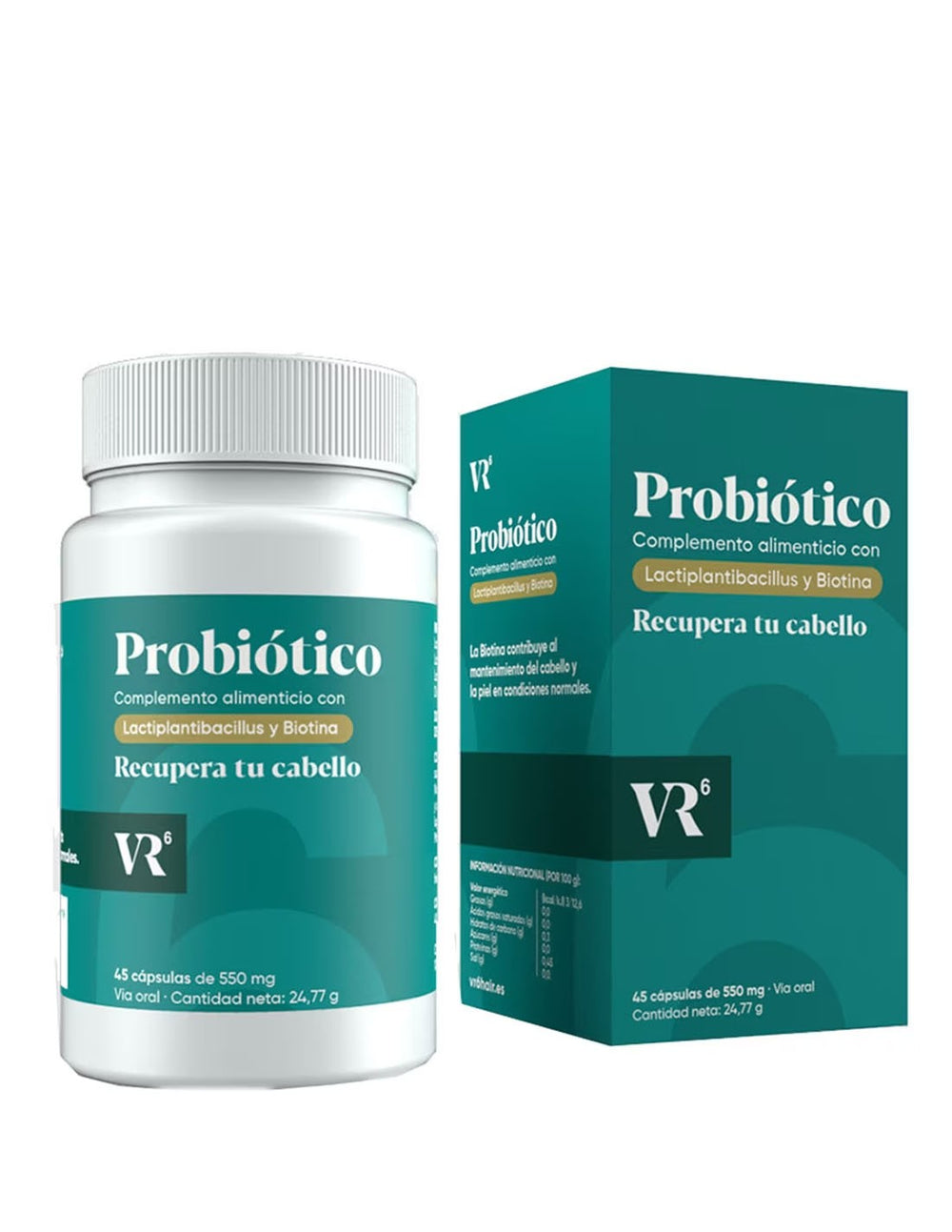 VR6 Probiótico para la caida capilar con 45 capsulas de 550 mg hombres y mujeres