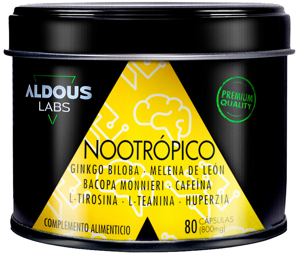 Aldous Nootrópico Natural con Ginkgo Biloba, Bacopa, Tirosina, Teanina
