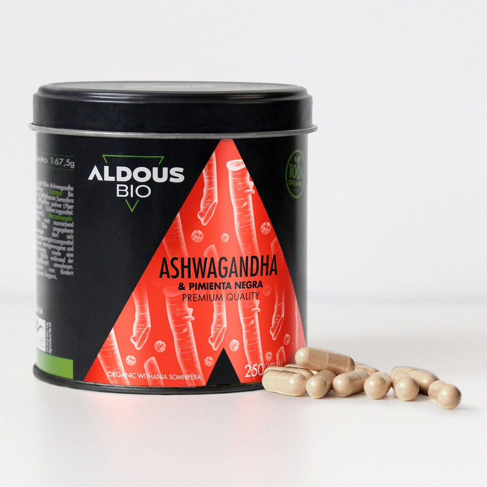 Aldous Ashwagandha Orgánica 2160 mg con Pimienta Negra