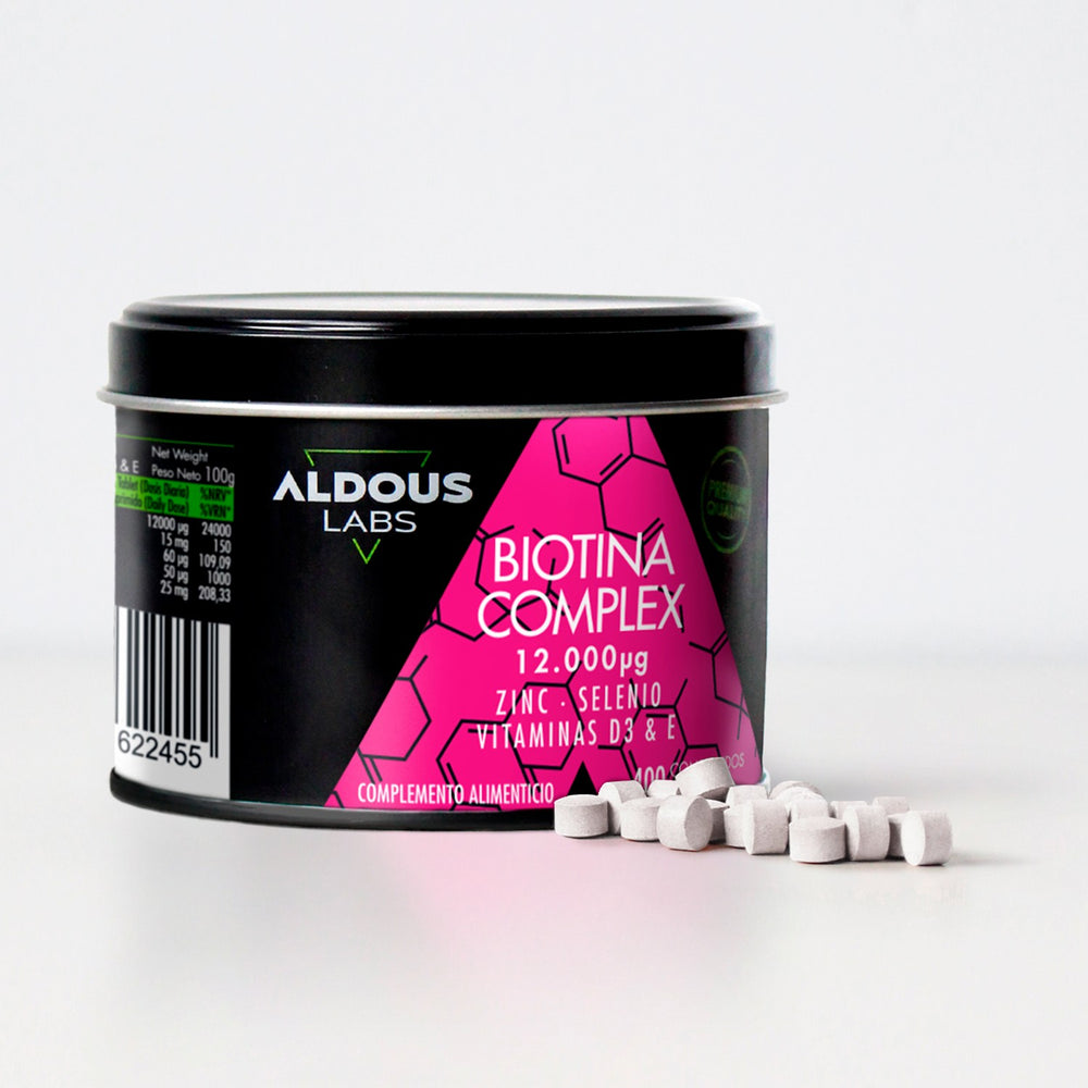 Aldous Biotina 12000 mcg con Zinc, Selenio, Vitamina D3 y Vitamina E