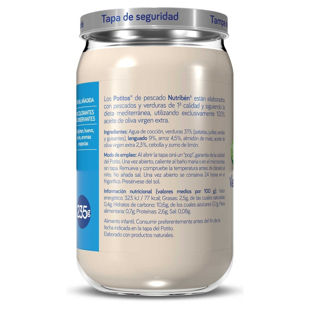 Nutribén Potito Verduritas con Lenguado 235 g