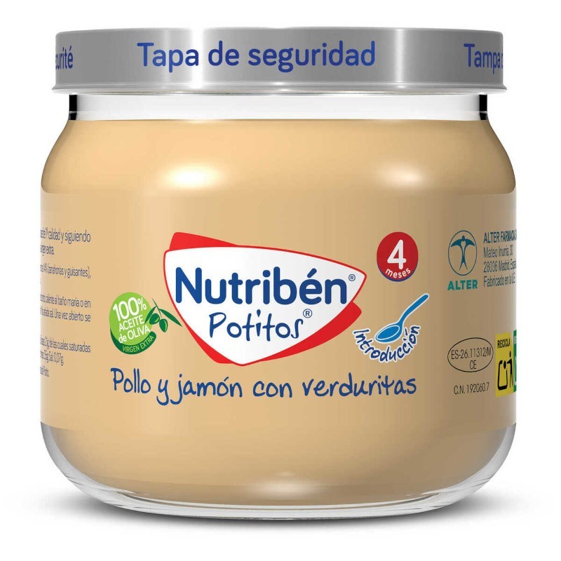 Nutribén Potito Pollo y Jamón Con Verduritas 120 g
