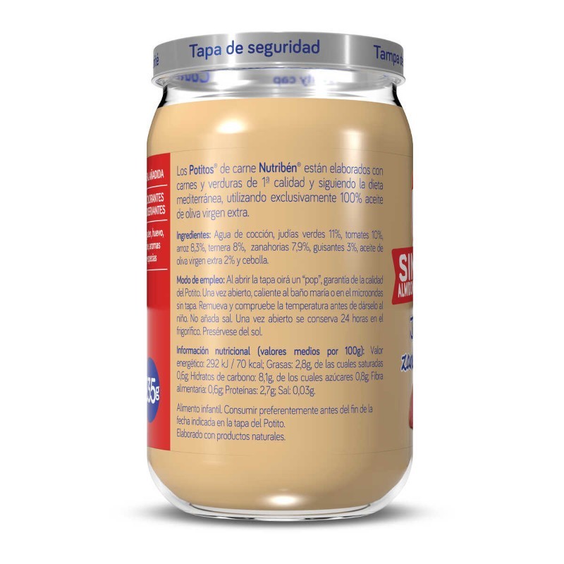 Nutribén Potito Ternera Judias Verdes Zanahoria 235 g