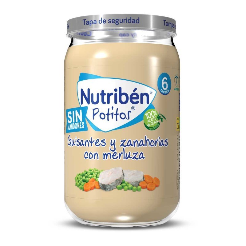 Nutriben Potito de Guisantes y Zanahorias con Merluza 235 g
