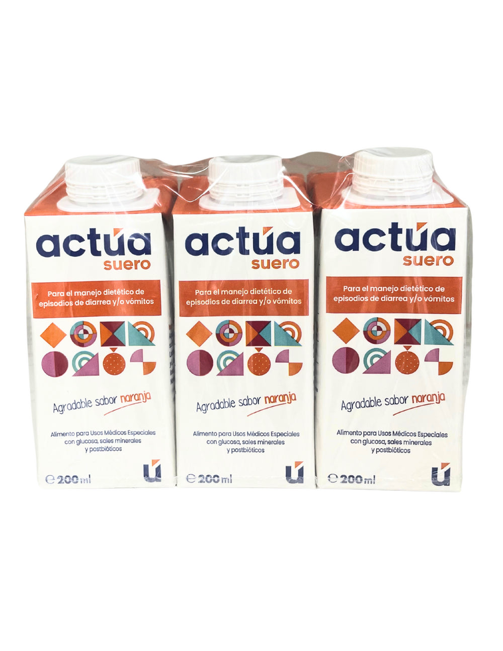 Actua Suero Oral Sabor Naranja 3x200 ml