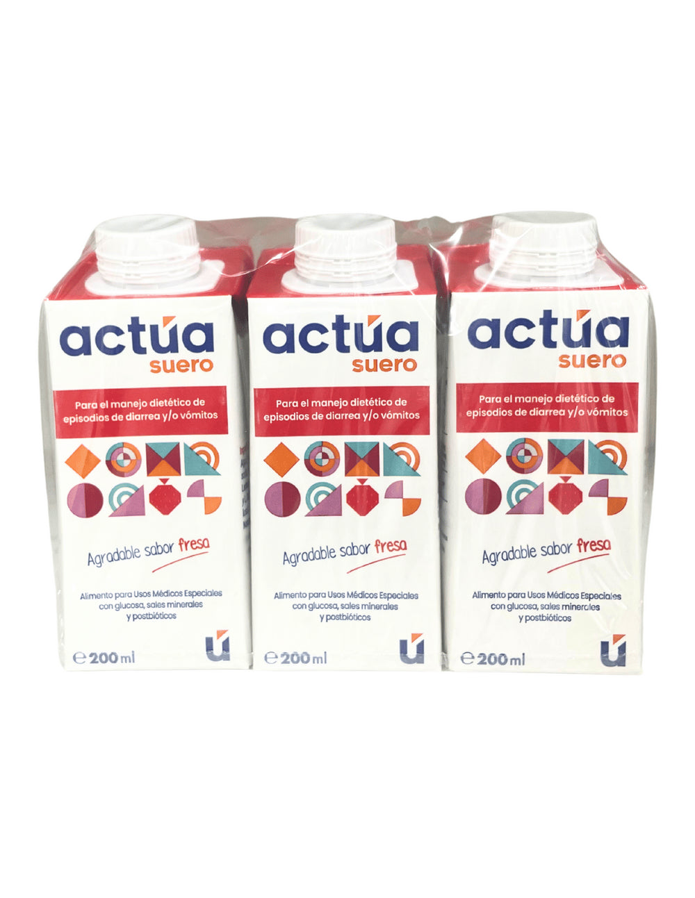 Actua Suero Oral Sabor Fresa 3x200 ml