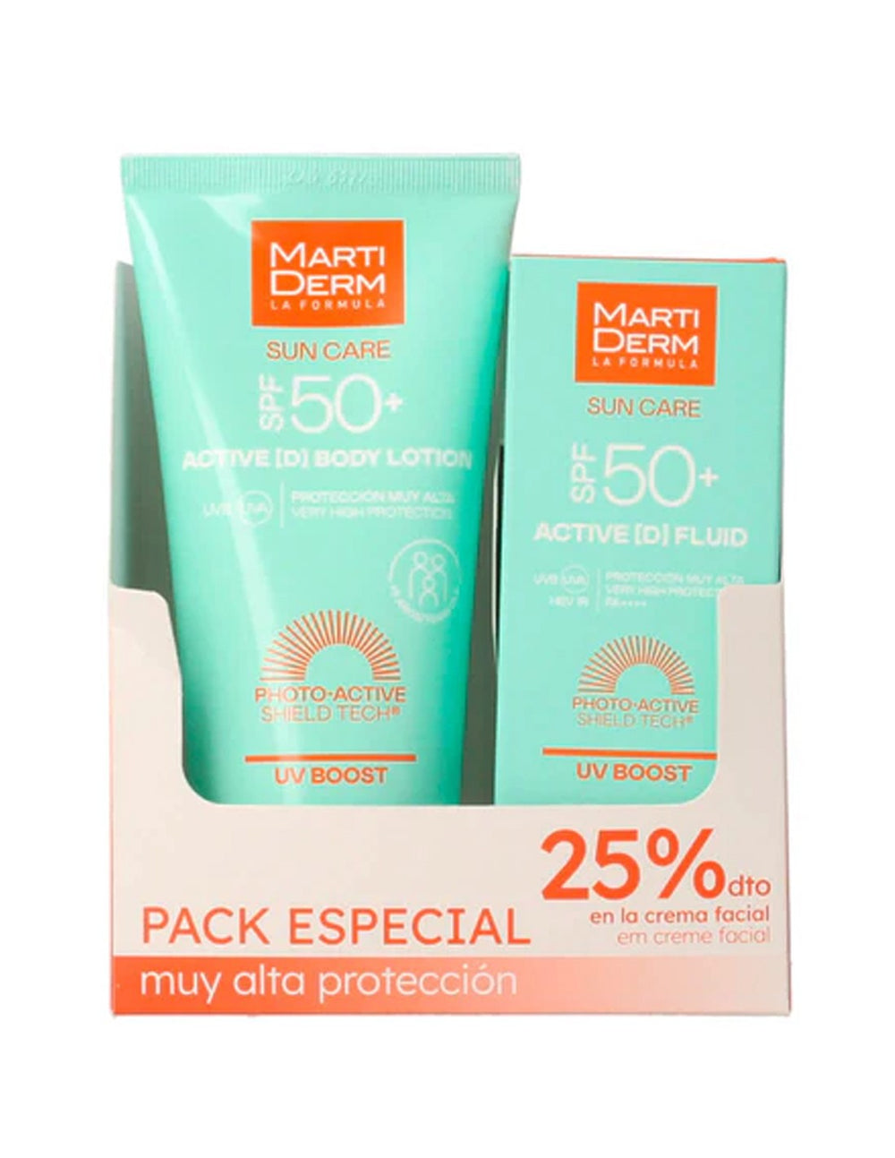 Martiderm Pack Suncare SPF50+ Loción + Actived Fluid