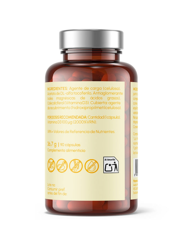 Vitamina D3 4000 UI Just Elements Wellness 90 cápsulas