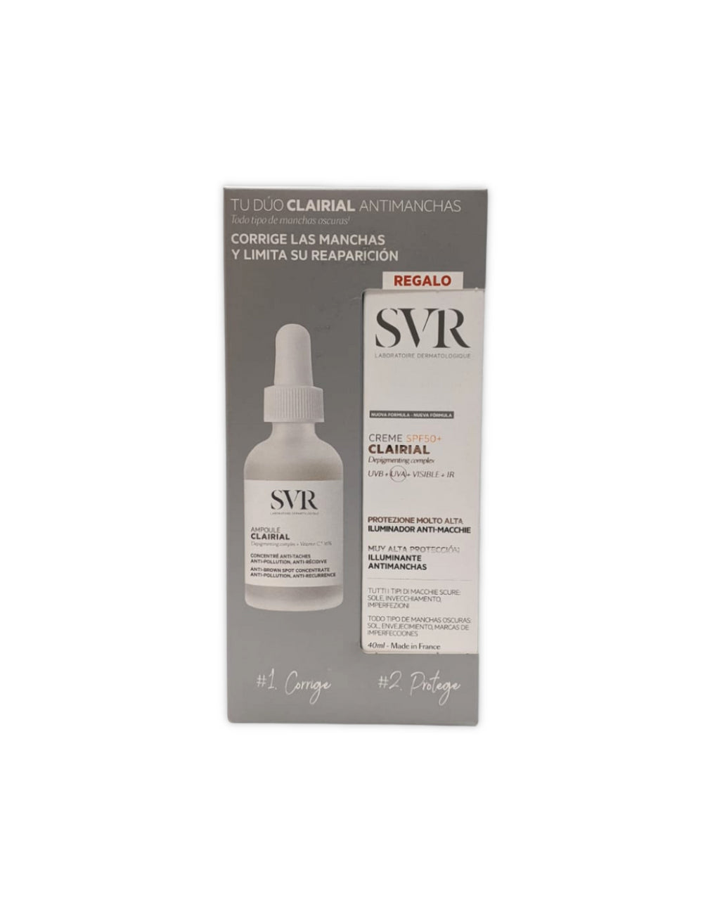 SVR Dúo Antimanchas Clairial Ampolla 30 ml + Crema SPF50+ 40 ml