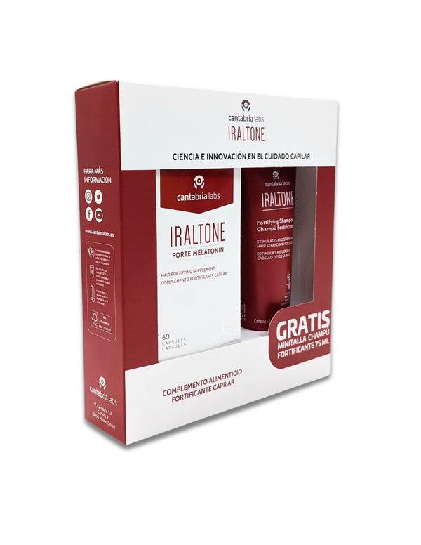 Pack Iraltone Forte Melatonin 60 caps + Champú 75 ml