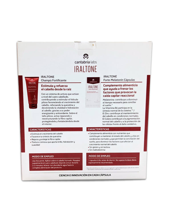 Pack Iraltone Forte Melatonin 60 caps + Champú 75 ml