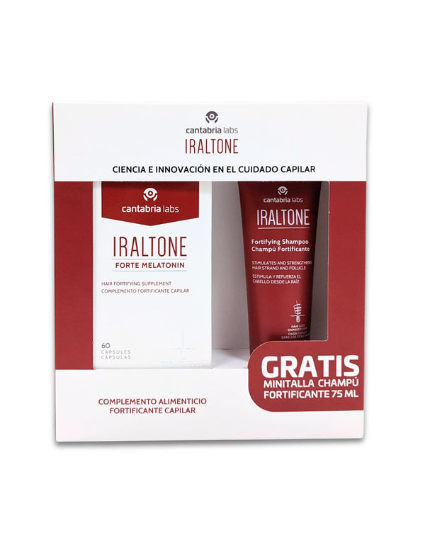 Pack Iraltone Forte Melatonin 60 caps + Champú 75 ml