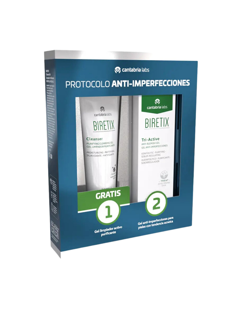 Biretix Pack Protocolo Anti imperfecciones Limpiador 75 ml + Tri-active gel 50 ml