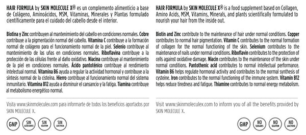Skin Molecule X Hair Formula: Plan 9 Días para un Cabello Saludable y Fuerte con Fórmula Efectiva y Completa