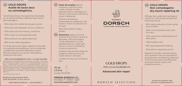 Farma Dorsch Gold Drops Aceite Facial Reparador e Iluminador 30 ml