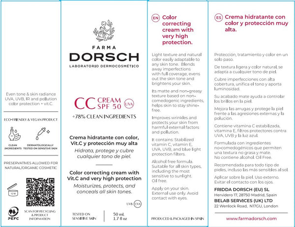 Farma Dorsch CC Cream SPF50 50 ml Hidratante con color