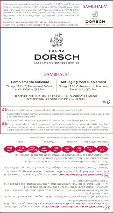 Farma Dorsch Sambhala Suplemento Antiedad 30 caps