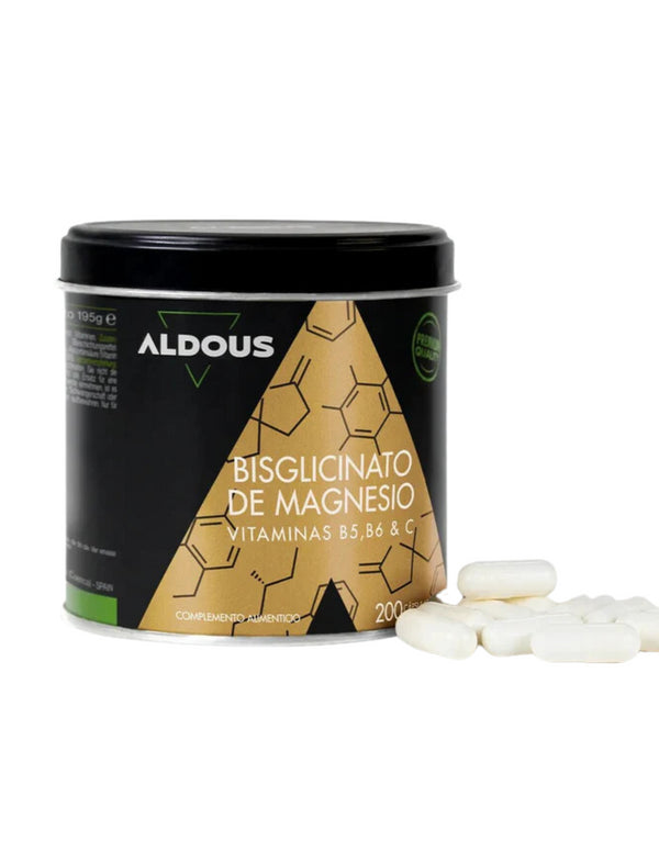Aldous Bisglicinato de Magnesio con Vitaminas B5, B6 y C 200 caps.