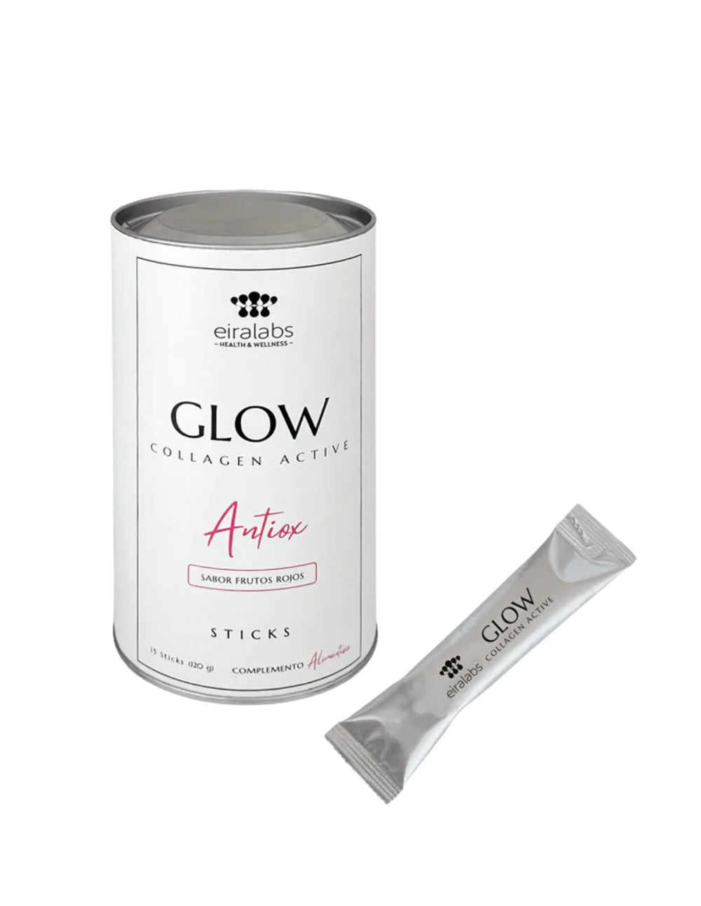 Eiralabs GLOW Colageno Activo FRUTOS ROJOS 15 sticks
