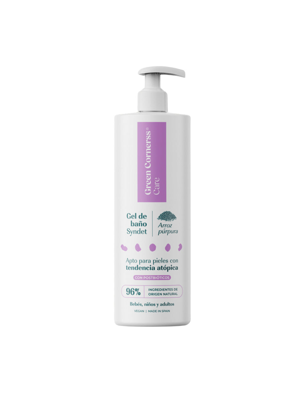 Green Cornerss Gel de baño arroz purpura