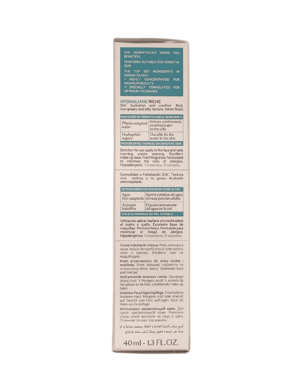 SVR HYDRALIANE Riche Crema para pieles muy secas 40 ml