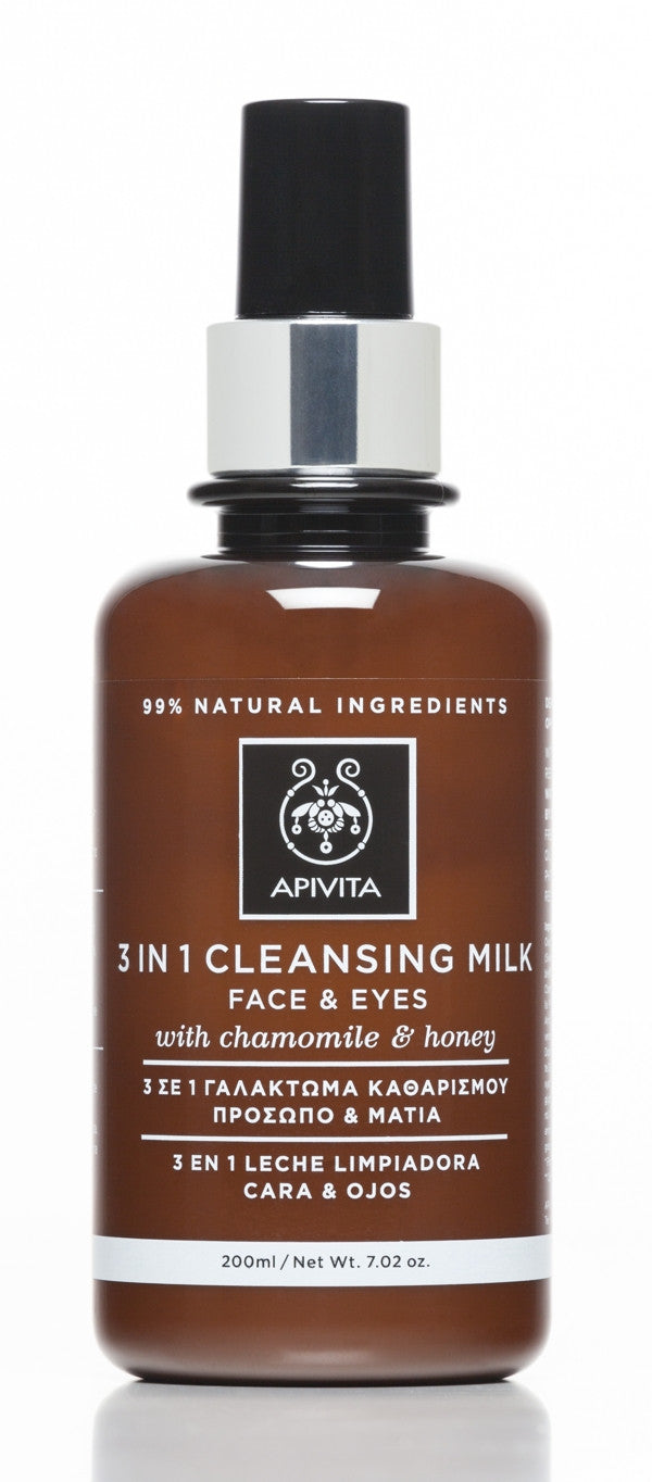 APIVITA EMULSIÓN 3 EN 1 FACIAL & OJOS con camomila & miel 200 ml
