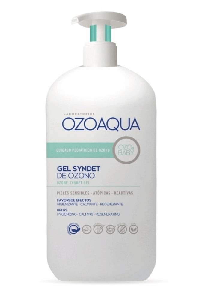 Ozobaby Gel de baño Syndet de ozono 500 ml con Caléndula, Hammamelis y Pantenol