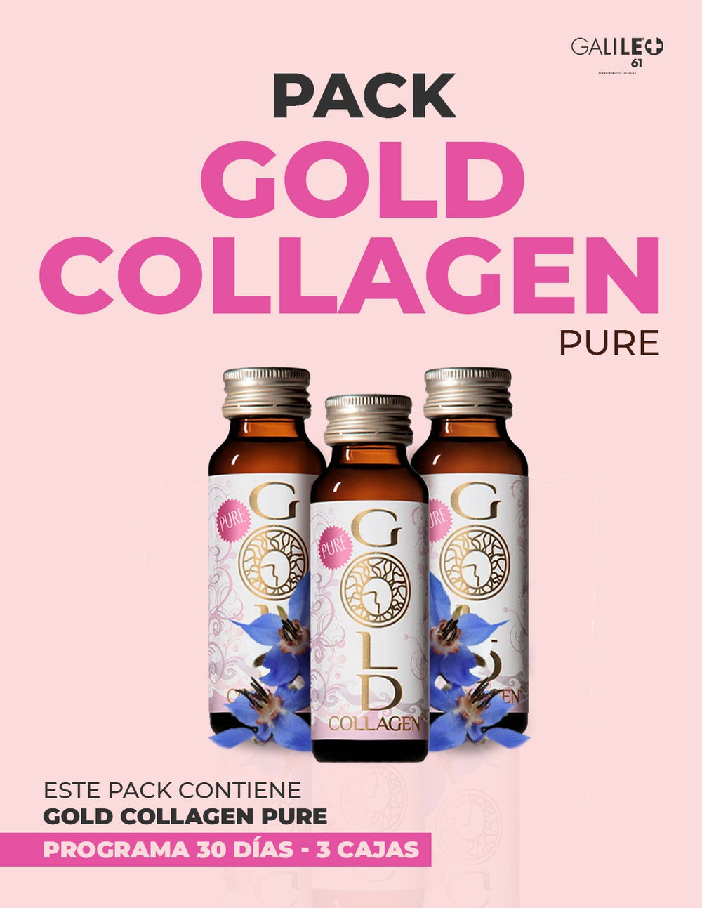 Pack Gold Collagen Pure 3 cajas - 30 Días