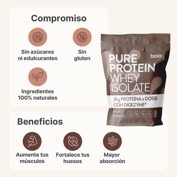 BAIA Pure Protein Whey Isolate Cacao 750 g