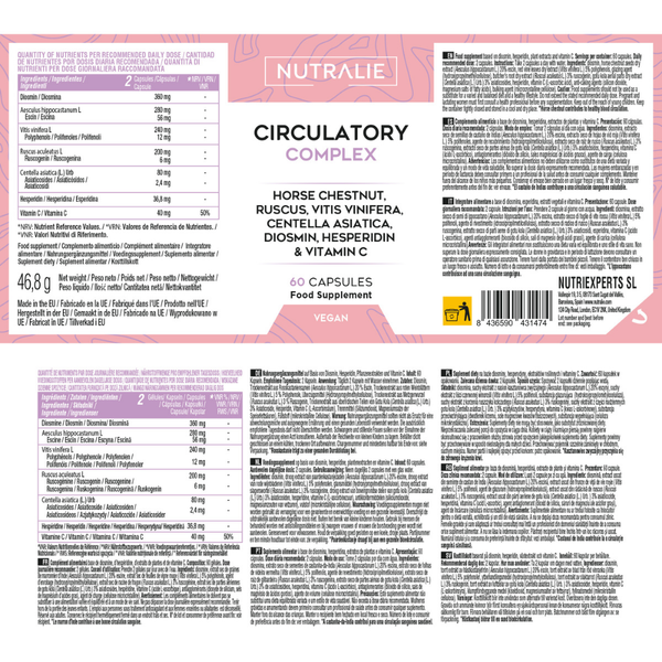 Nutralie Circulatory Complex Diosmina + Hesperidina Piernas Cansadas 60 cápsulas