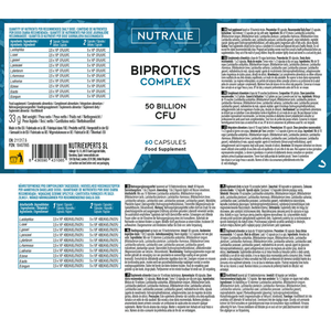 Nutralie Probióticos intestinales 10 cepas Biprotics 60 cápsulas